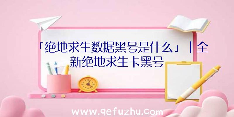 「绝地求生数据黑号是什么」|全新绝地求生卡黑号